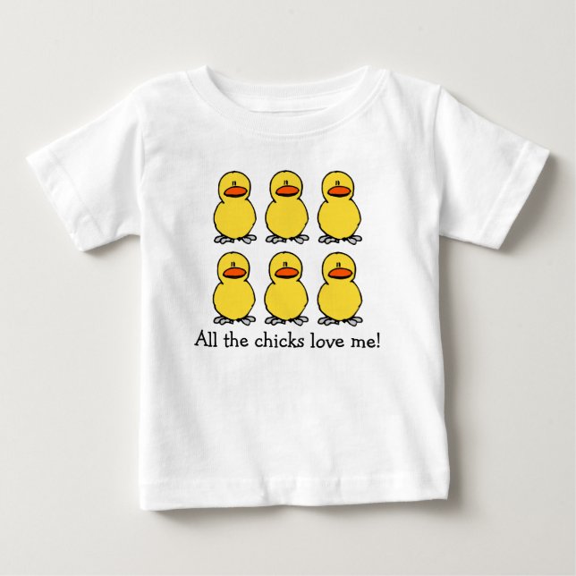 Gult Chick Kärlek Shirt T-shirt (Framsida)
