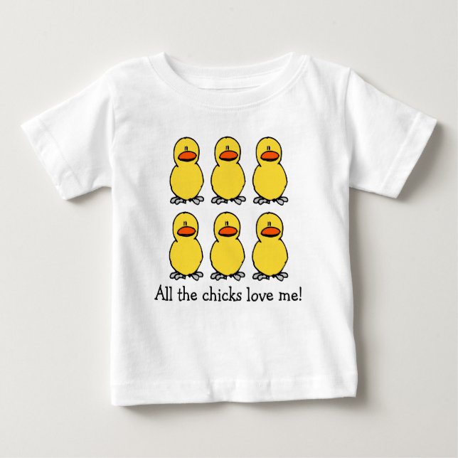 Gult Chick Kärlek Shirt Tee (Framsida)