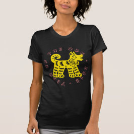 Gult China Papercut Earth Hund Year 2018 Tee