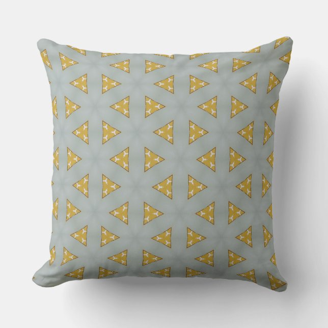 Gult Chip Triangel Design Dekorativ kudde (Framsida)