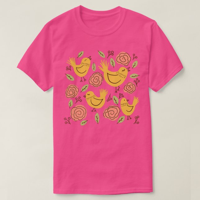 Gult Chipy Birds T Shirt (Design framsida)