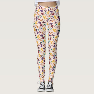 Gult Chocolaty Löv Mönster Leggings