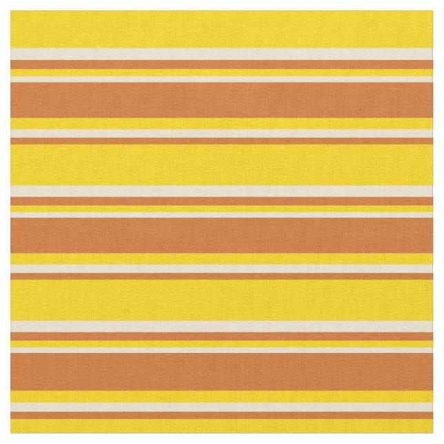 Gult, choklad och Beige Mönster Tyg (Närbild)