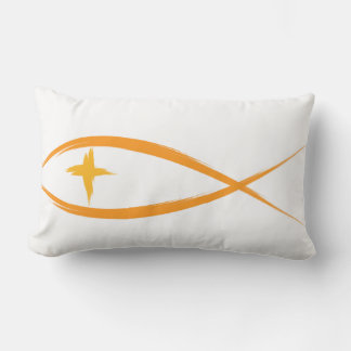 Gult Christian Fish med Gult Kor Pillow Lumbarkudde