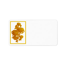 Gult Chrysanthemum Adressetikett