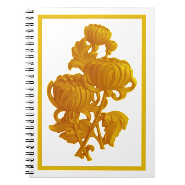 Gult Chrysanthemum Anteckningsbok (Framsidan)