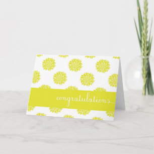 Gult Chrysanthemum Blommigt Grattis Card Kort