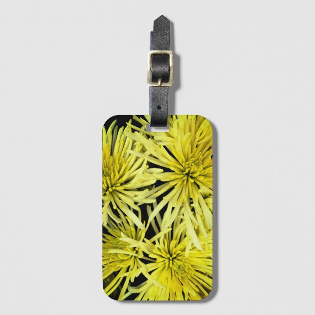 Gult Chrysanthemum Flower Luggage Tag Bagagebricka (Framsida vertikal)