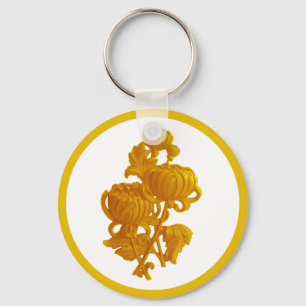 Gult Chrysanthemum Nyckelring