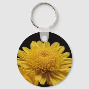 Gult Chrysanthemum Nyckelring