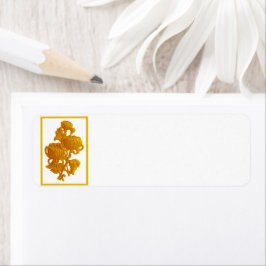 Gult Chrysanthemum Returadress Etikett