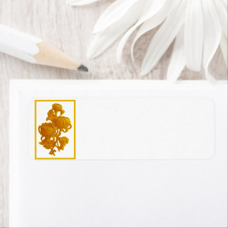 Gult Chrysanthemum Returadress Etikett