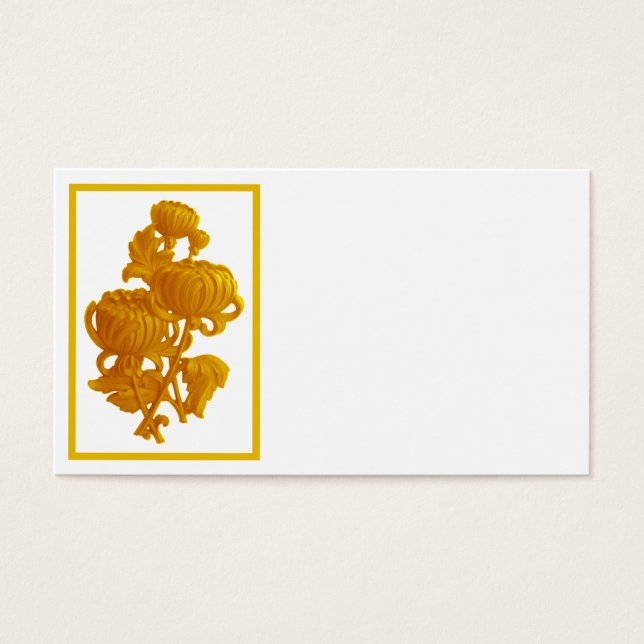 Gult Chrysanthemum Visitkort (Framsidan)
