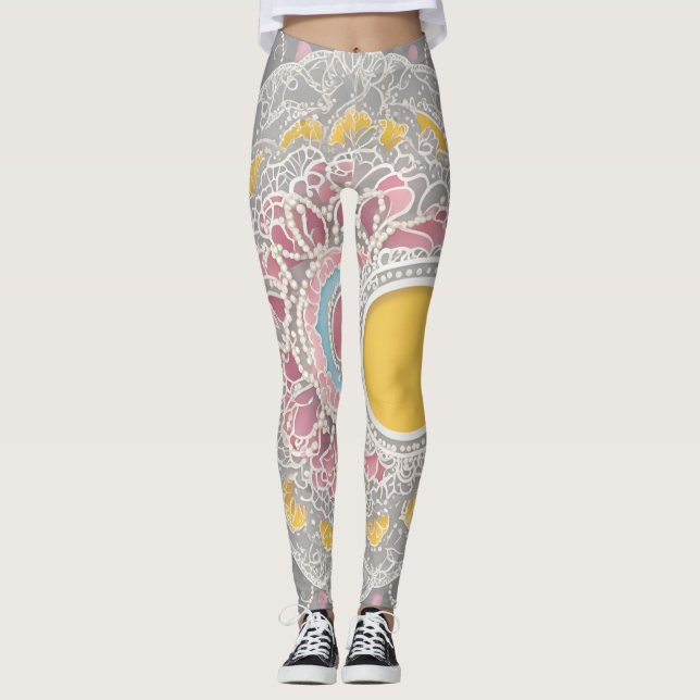 Gult Circle AI-del Leggings (Framsida)