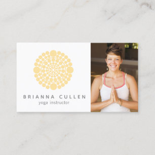 Gult Circle Mandala, Holistic Healer Lägg till bil Visitkort