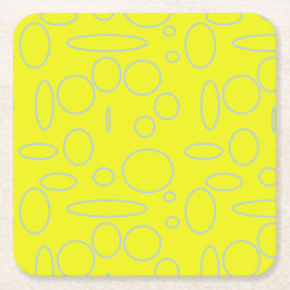 Gult Circles and Loops Mousepad Underlägg Papper Kvadrat