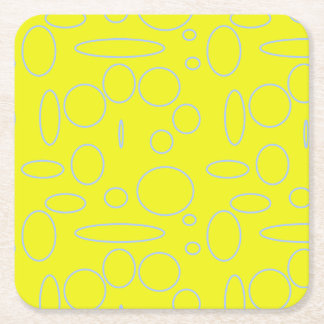 Gult Circles and Loops Mousepad Underlägg Papper Kvadrat