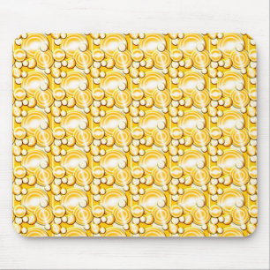 Gult Circles Mönster Mousepad Musmatta