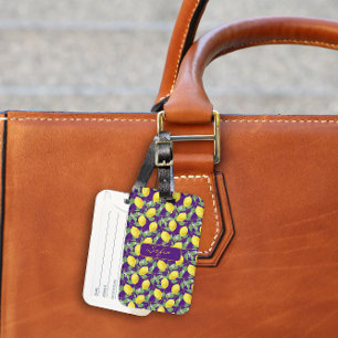 Gult Citon mönster lila Luggage Tag-nummer Bagagebricka