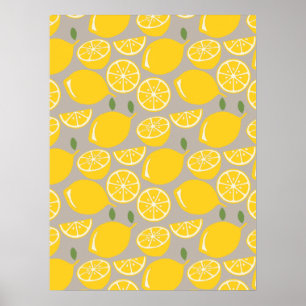 Gult citonfrukt mönster poster