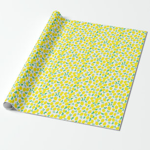 Gult citron och grönt löv Wrapping Papper Presentpapper