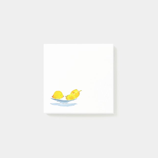 Gult citroner fruktkonst post-it block (Framsida)