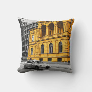 Gult City Bygger minimalistisk fotografi Kudde