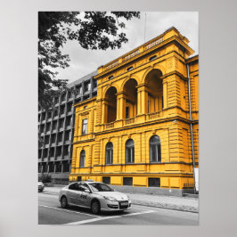 Gult City Bygger minimalistisk fotografi Poster