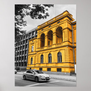 Gult City Bygger minimalistisk fotografi Poster
