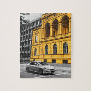 Gult City Bygger minimalistisk fotografi Pussel