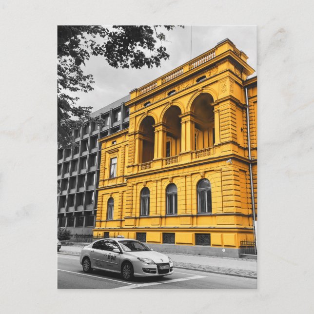 Gult City Bygger minimalistisk fotografi Vykort (Framsida)