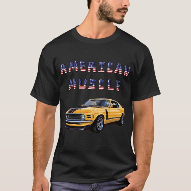 Gult Classic American Muscle T Shirt (Framsida)