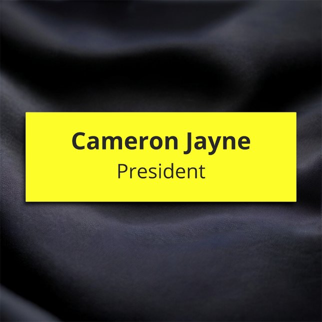 Gult Classic Namn bricka Pin- eller Magnet-Profess Namnbricka (MISOOK Yellow Name Tag with Job Title)