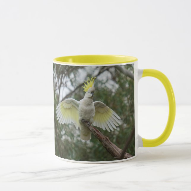 Gult Cockatoo Parrot Bird Animal Australia Mugg (Höger)