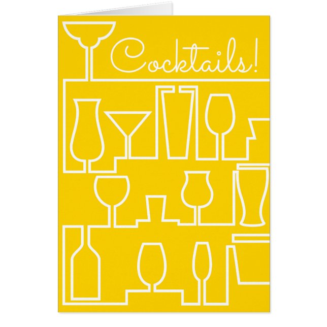 Gult cocktail party OBS kort (Framsidan)