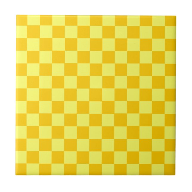 Gult Combination Checkerboard av ShirleyTaylor Kakelplatta (Framsidan)