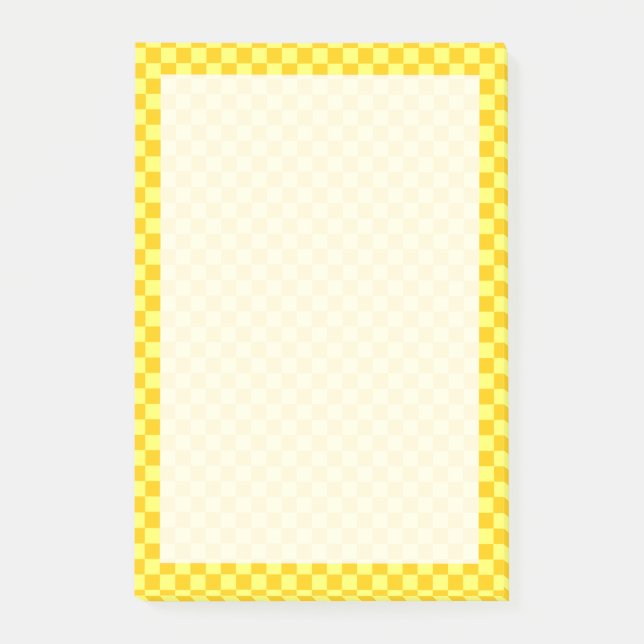 Gult Combination Checkerboard av ShirleyTaylor Post-it Block (Framsida)