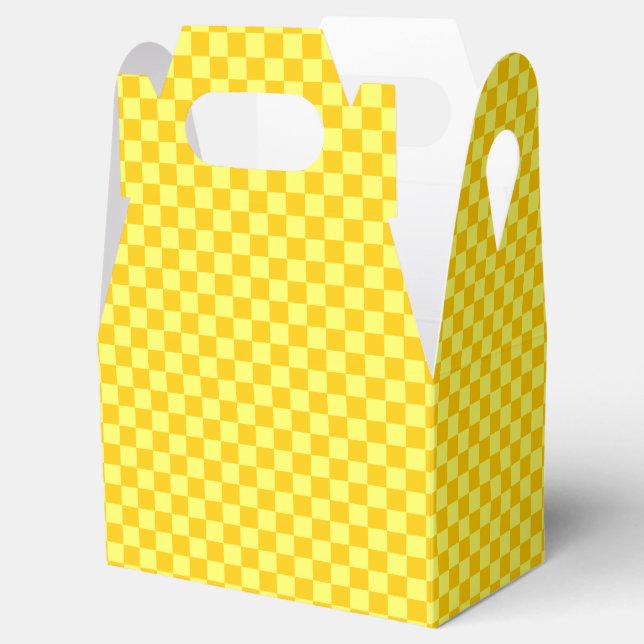Gult Combination Checkerboard av ShirleyTaylor Presentaskar (Öppnad)