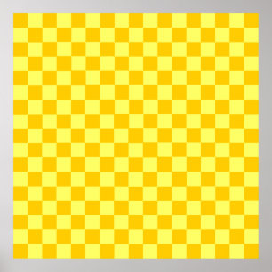 Gult Combination Classic Checkerboard av STaylor Poster