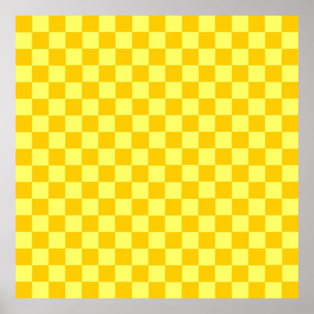 Gult Combination Classic Checkerboard av STaylor Poster (Framsidan)