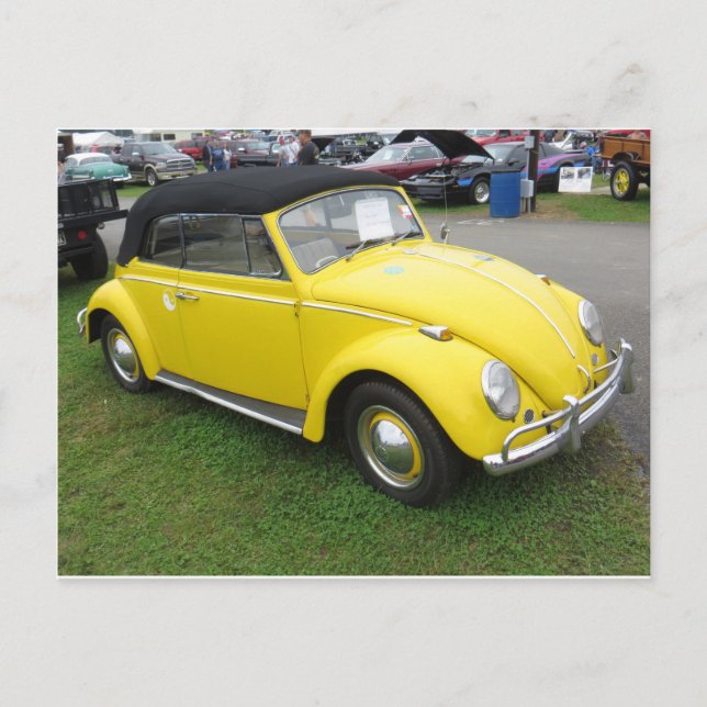 Gult Compact-bil Vykort (Framsida)