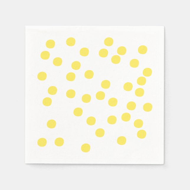 Gult confetti/polkadots pappersservett (Framsidan)