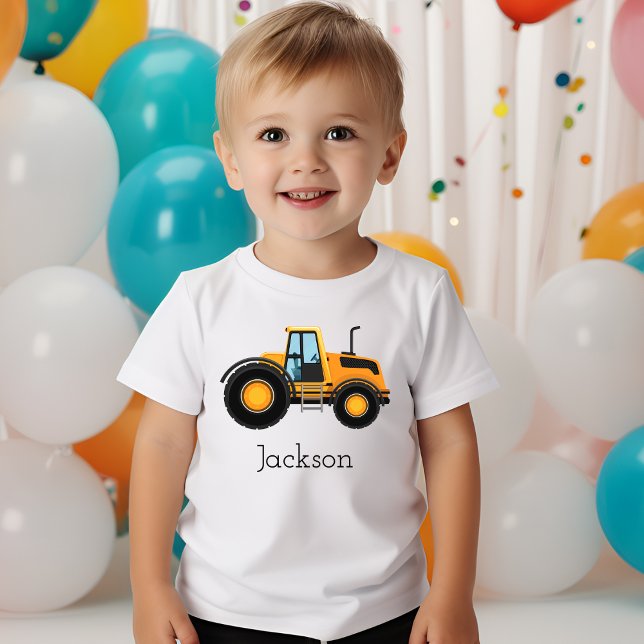 Gult Construction Car Excavator Family Birthday T Shirt (Skapare uppladdad)