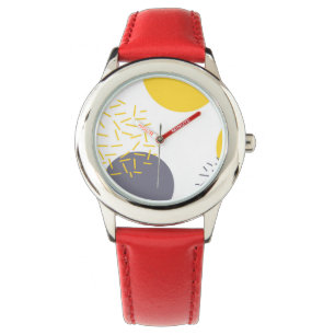 Gult, coola, modern, trendigets geometriska konst armbandsur