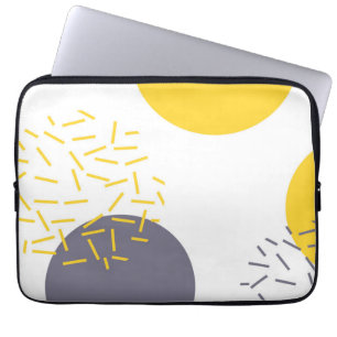 Gult, coola, modern, trendigets geometriska konst laptop fodral