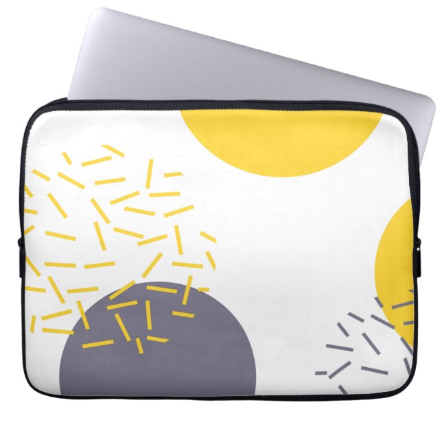 Gult, coola, modern, trendigets geometriska konst laptop fodral (Framsidan)