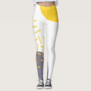 Gult, coola, modern, trendigets geometriska konst leggings