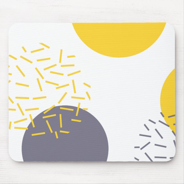 Gult, coola, modern, trendigets geometriska konst musmatta (Framsidan)