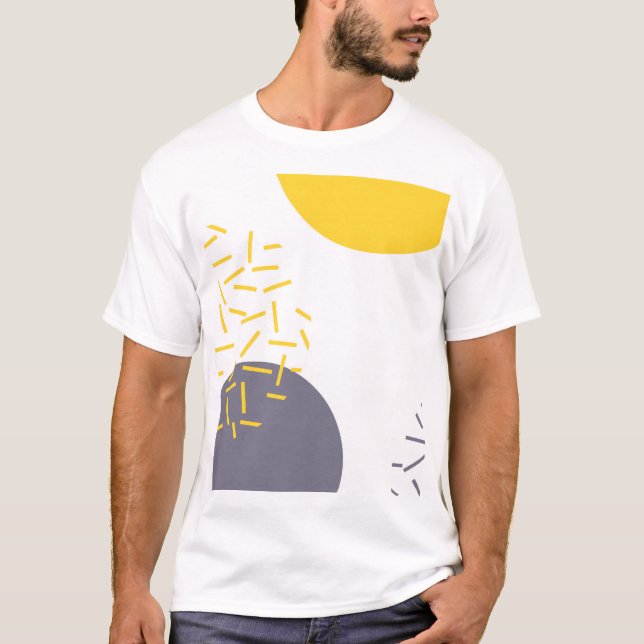 Gult, coola, modern, trendigets geometriska konst t shirt (Framsida)