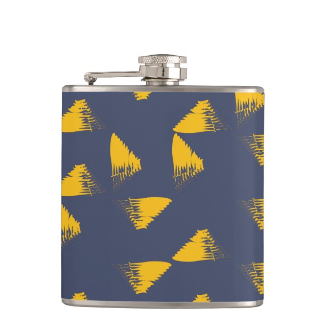 Gult, coola, unika trianglar för trendig fickplunta (Framsidan)